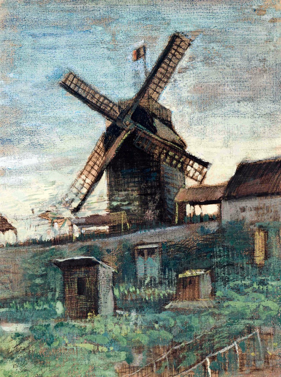Płetwa Le Moulin de Blute (jeden z dwóch młynów Moulin de la Galette) autorstwa Gogha, Vincenta, van (1853-1890) autorstwa Vincent van Gogh