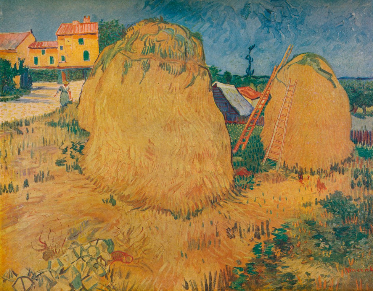 Kamienie młyńskie w Prowansji, 1888 autorstwa Vincent van Gogh