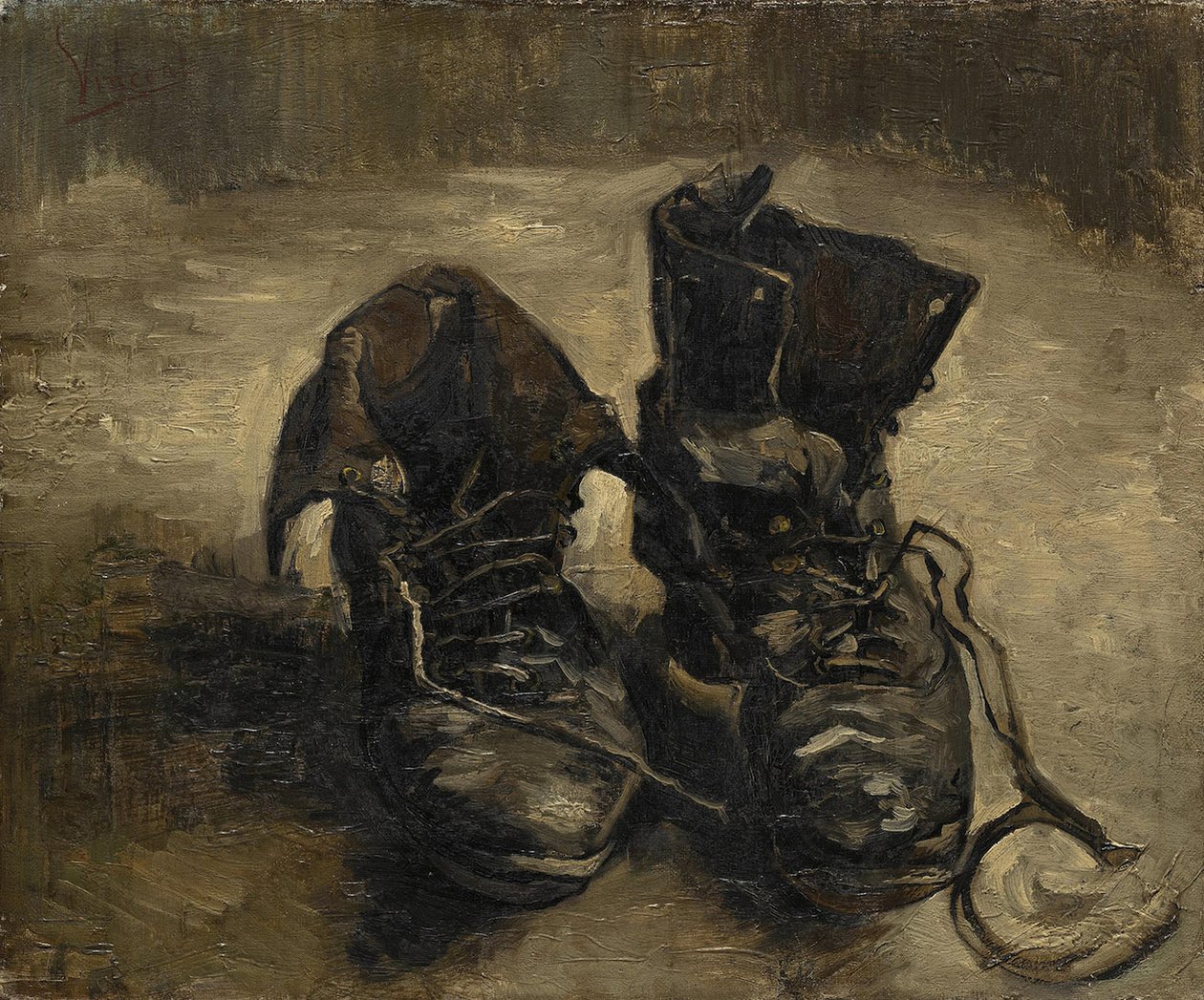 „Czarne buty” lub „Stare buty” Obraz Vincenta van Gogha (1853-1890). 1886. Muzeum Vincenta Van Gogha. Amsterdam. autorstwa Vincent van Gogh
