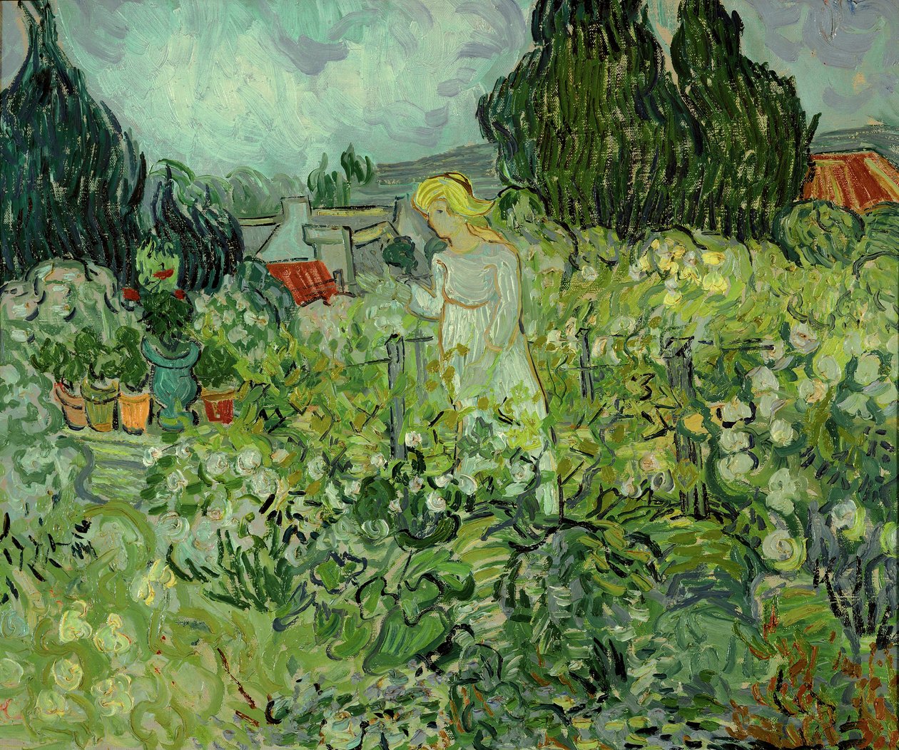 Pani Gachet w swoim ogrodzie w Auvers-sur-Oise ... (olej na płótnie) autorstwa Vincent van Gogh