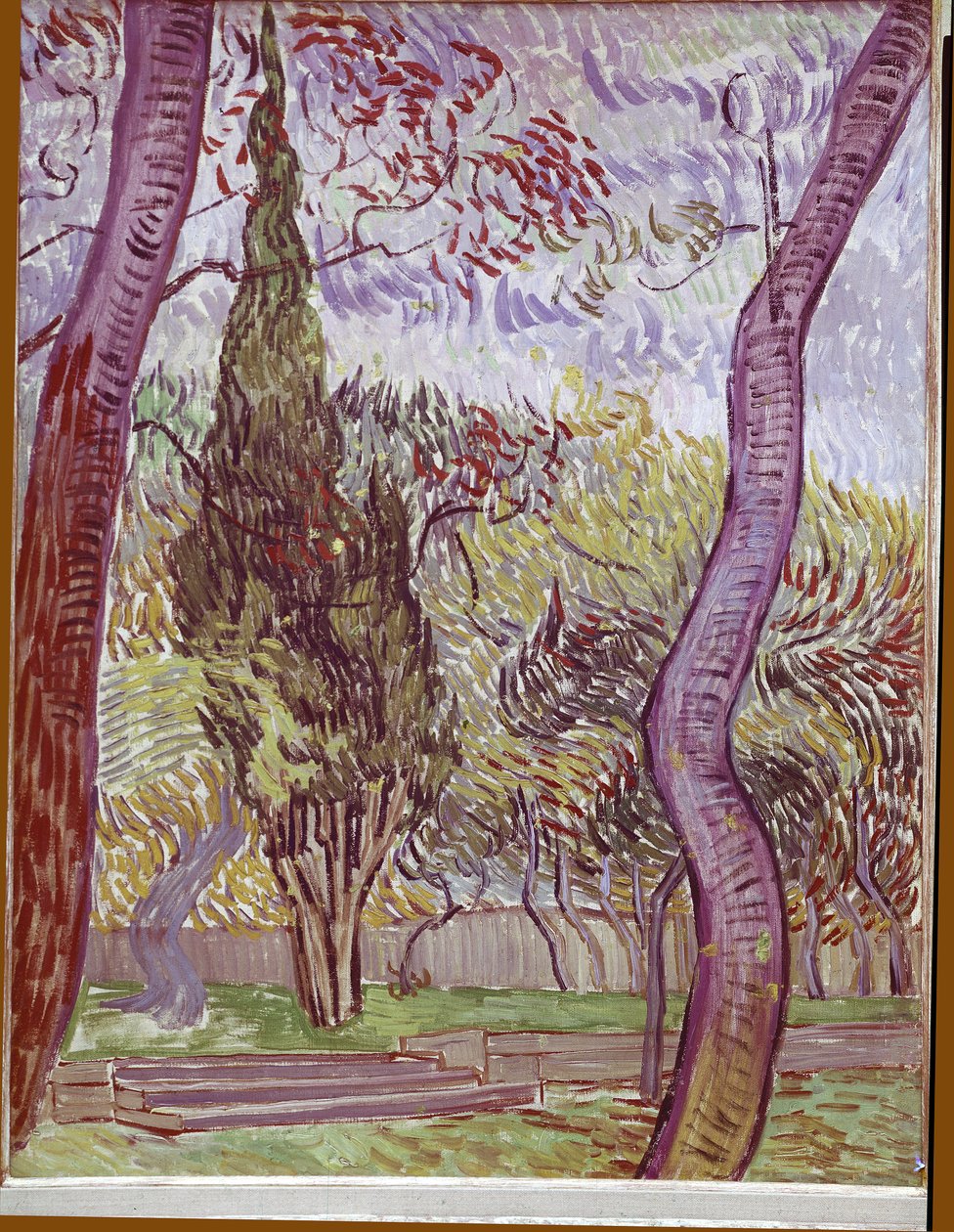 Park szpitala Saint-Paul w Saint-Remy-de-Provence autorstwa Vincent van Gogh
