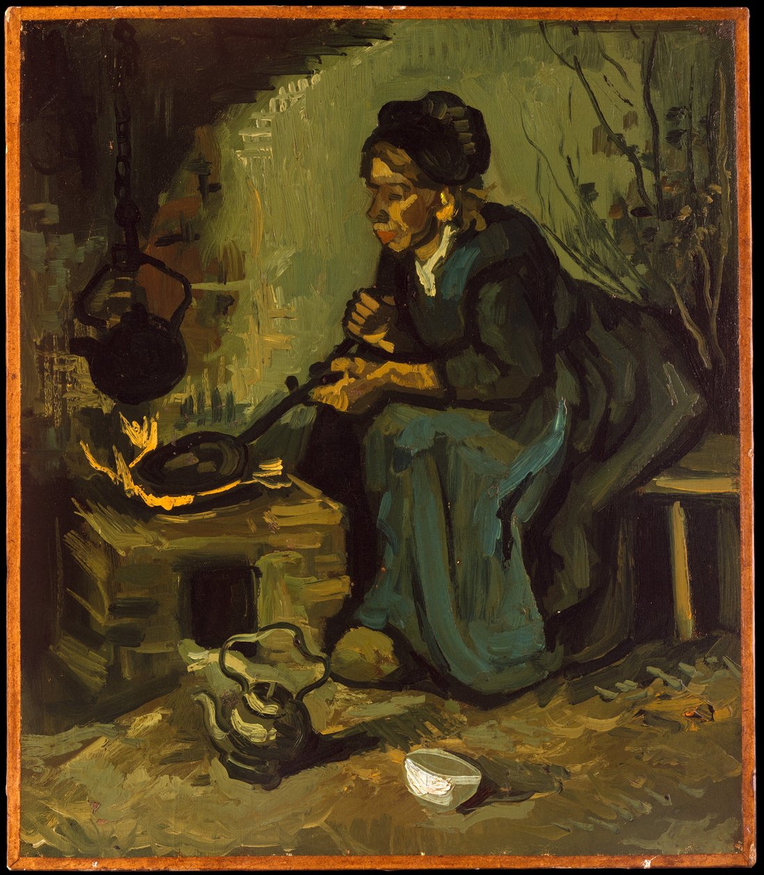 Wieśniaczka gotująca przy kominku autorstwa Vincent van Gogh