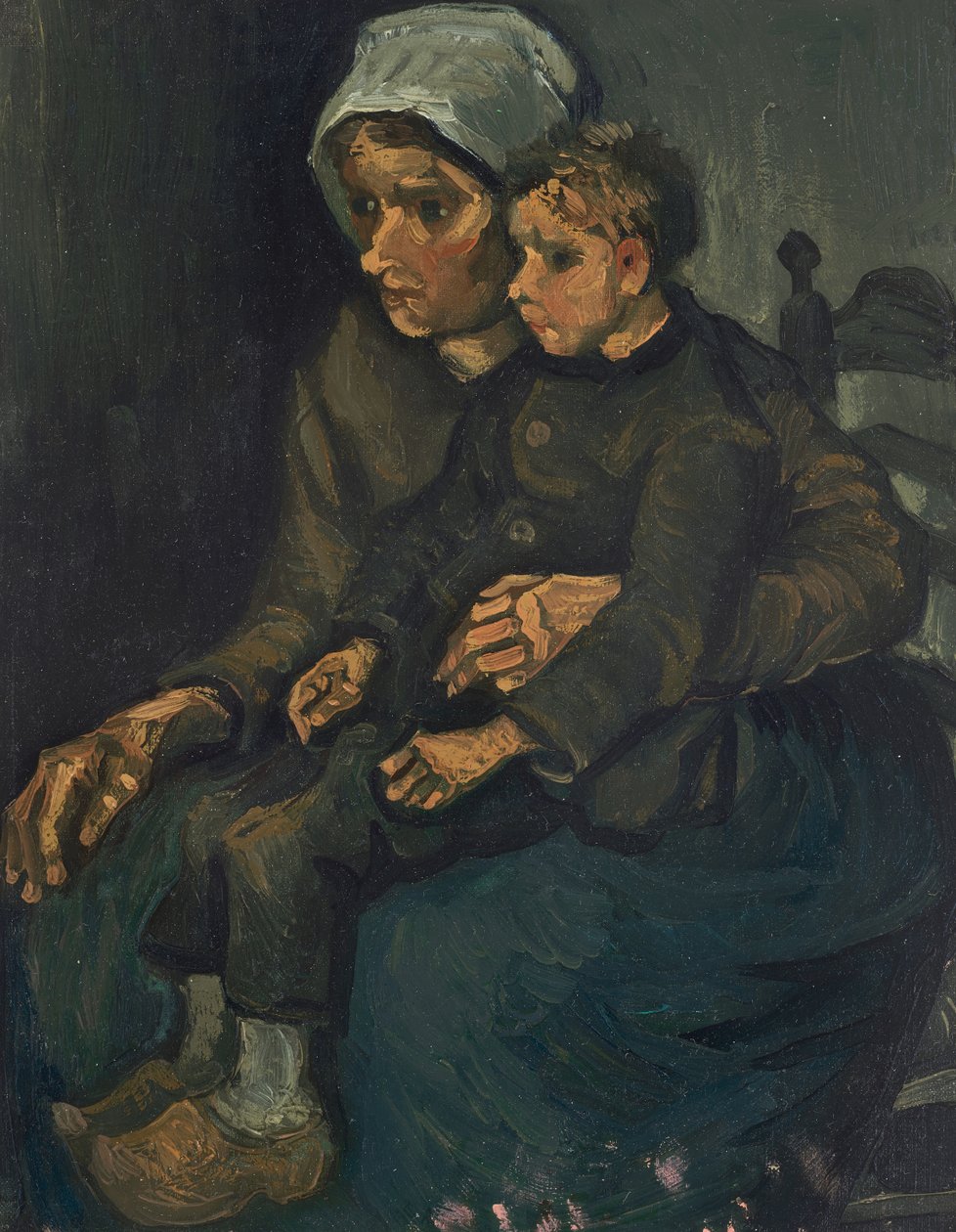 Wieśniaczka z dzieckiem na kolanach autorstwa Vincent van Gogh