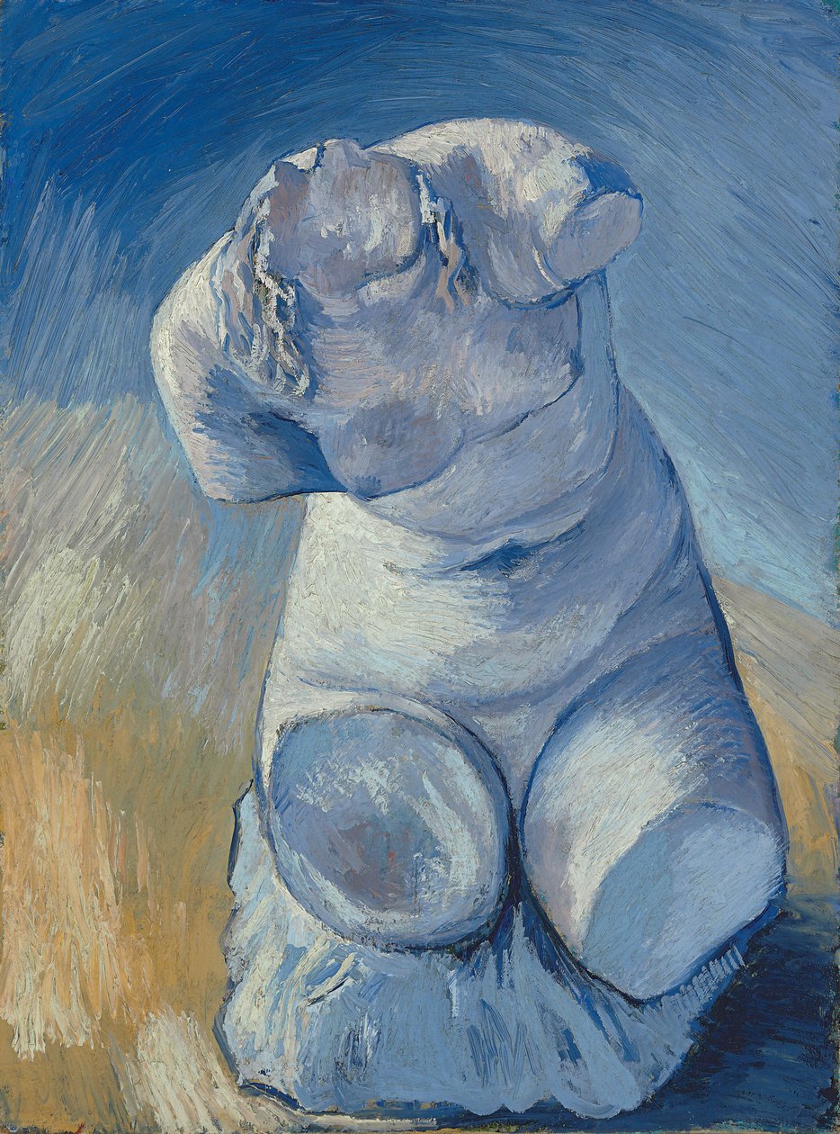 Statuetka gipsowa: kobiecy tułów, widok z przodu; Statuetka gipsowa: Tułów kobiety, widok z przodu, 1887 autorstwa Vincent van Gogh