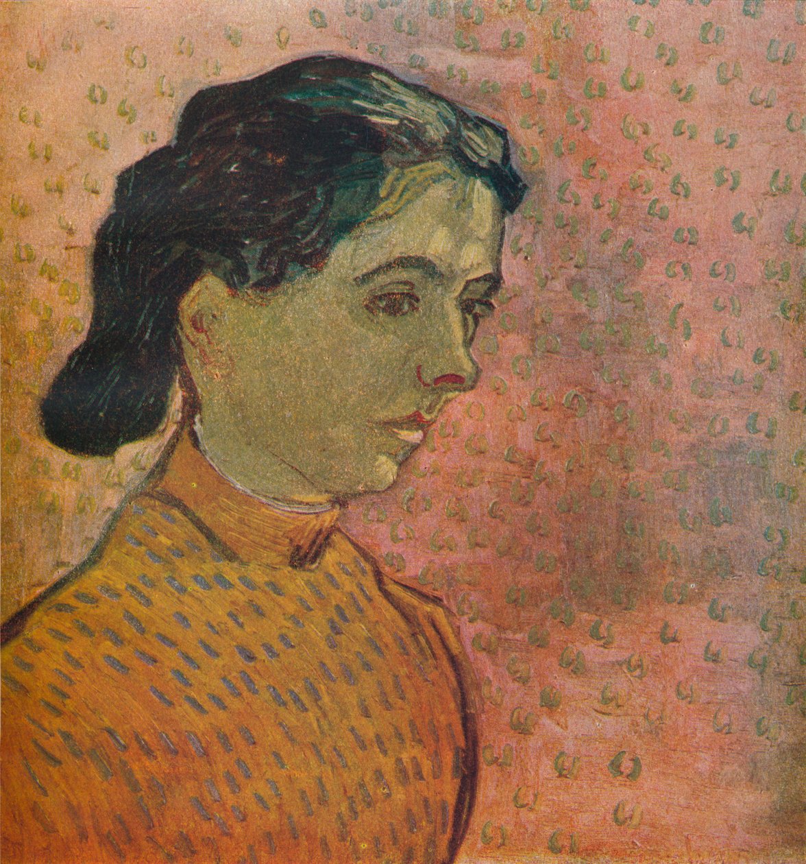 Portret młodej dziewczyny na różowym tle, 1888 autorstwa Vincent van Gogh