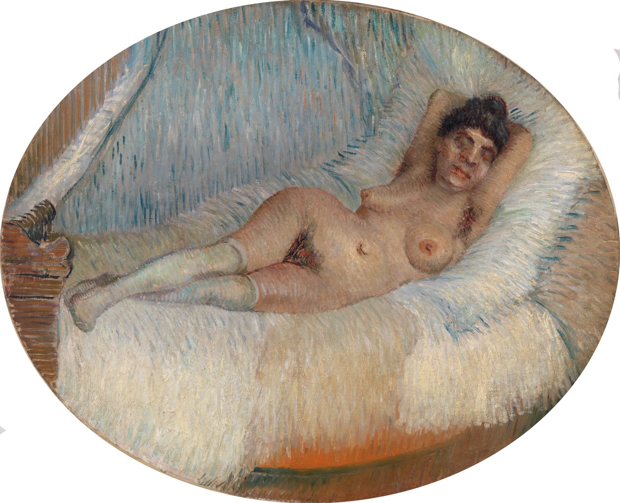 Leżąca nago (naga kobieta leżąca na łóżku) autorstwa Vincent van Gogh