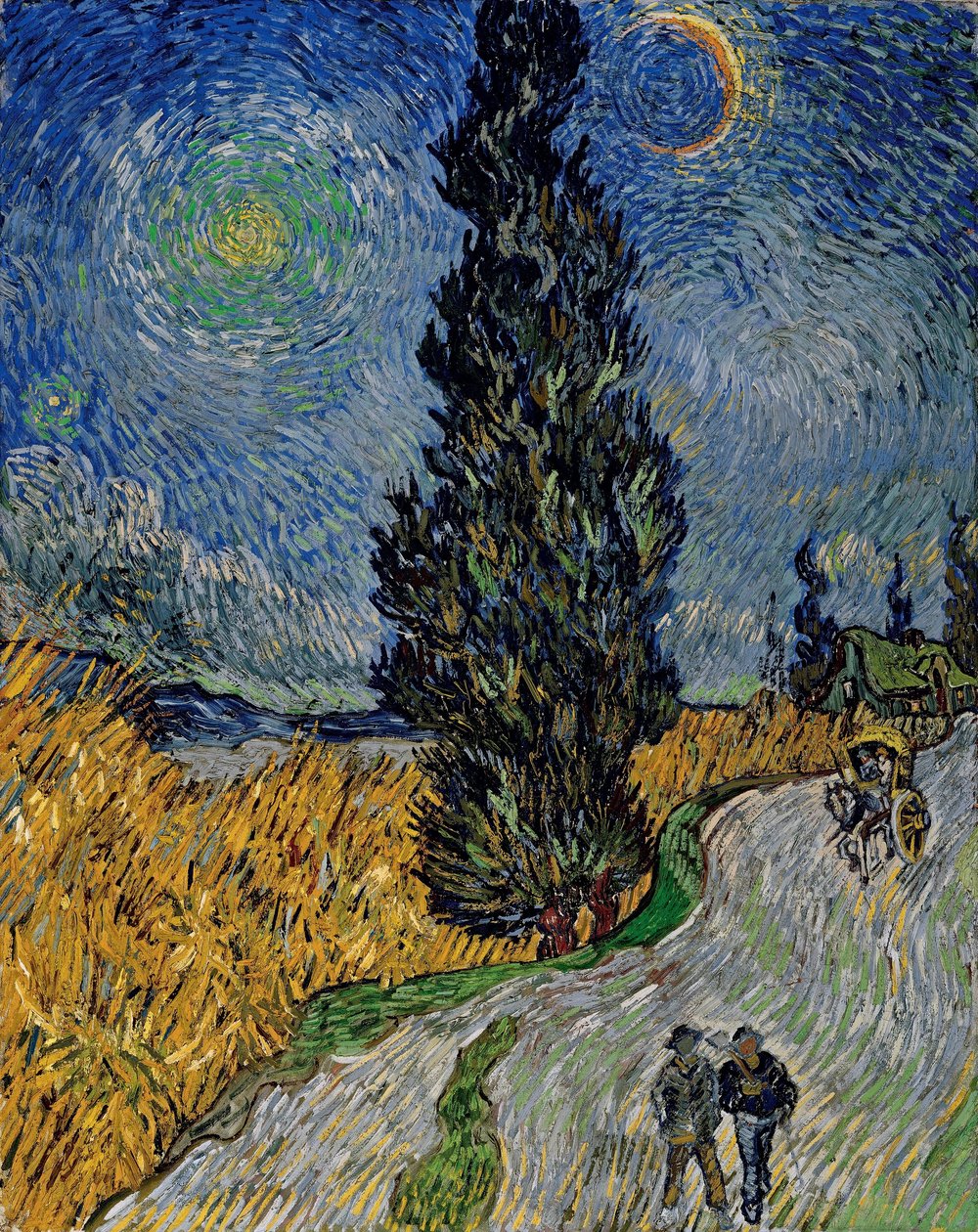 Droga z cyprysem i gwiazdą autorstwa Vincent van Gogh