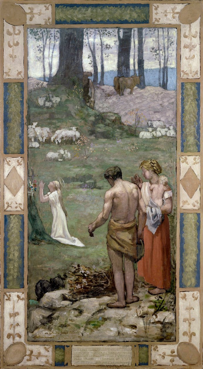 „„Święta Genevieve dziecko w modlitwie”” (Święta Genowefa jako dziecko w modlitwie) Obraz Vincenta van Gogha (1853-1890) 1876 Dim 136,5x76,3 cm Muzeum Van Gogha, Amsterdam autorstwa Vincent van Gogh
