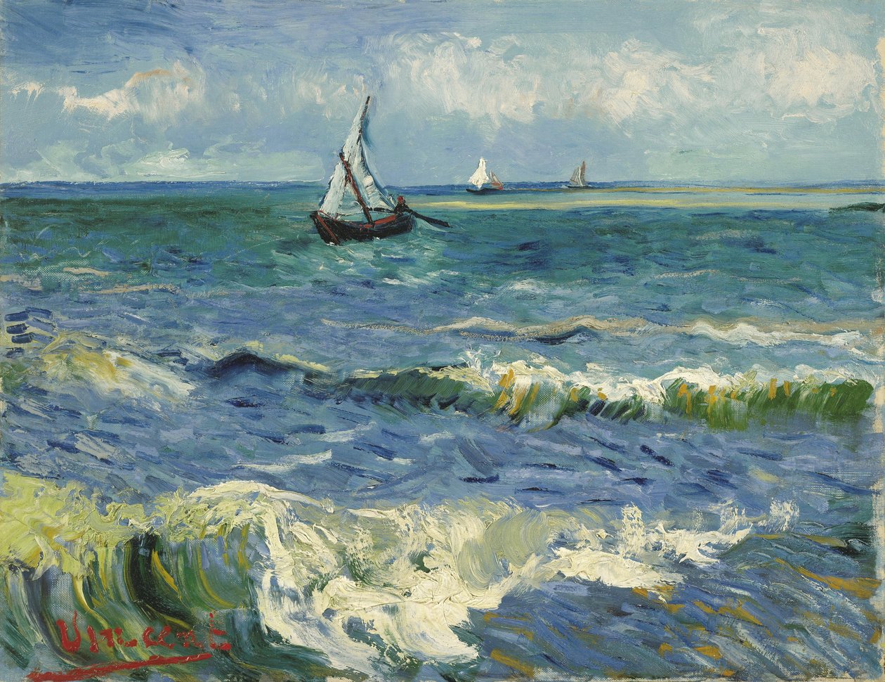 Pejzaż morski w pobliżu Les Saintes-Maries-de-la-Mer autorstwa Vincent van Gogh