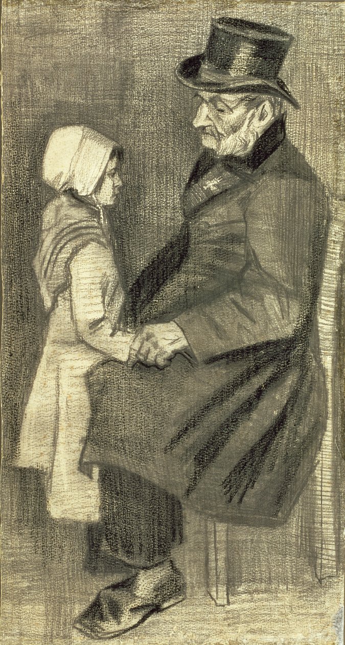 Siedzący mężczyzna z córką, 1882 autorstwa Vincent van Gogh