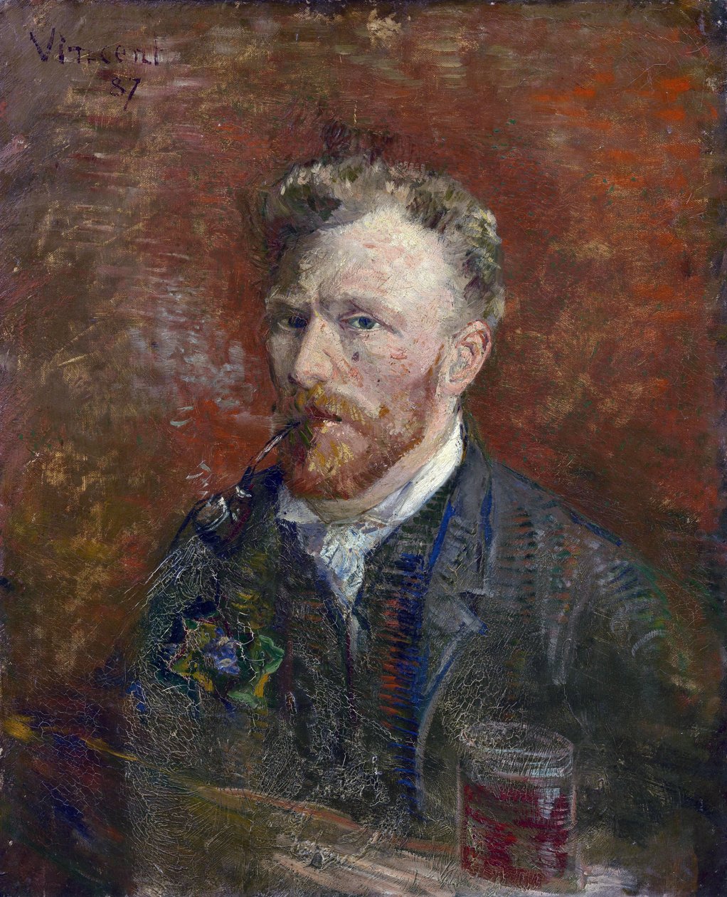 Autoportret ze szkłem par Gogh, Vincent, van (1853-1890). Olej na płótnie, format : 61x50,2 autorstwa Vincent van Gogh