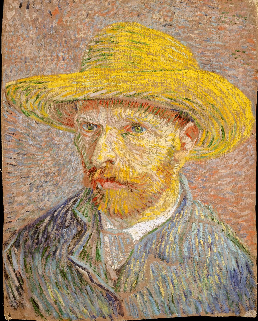 Autoportret w słomkowym kapeluszu (awers: Obierająca ziemniaki) autorstwa Vincent van Gogh