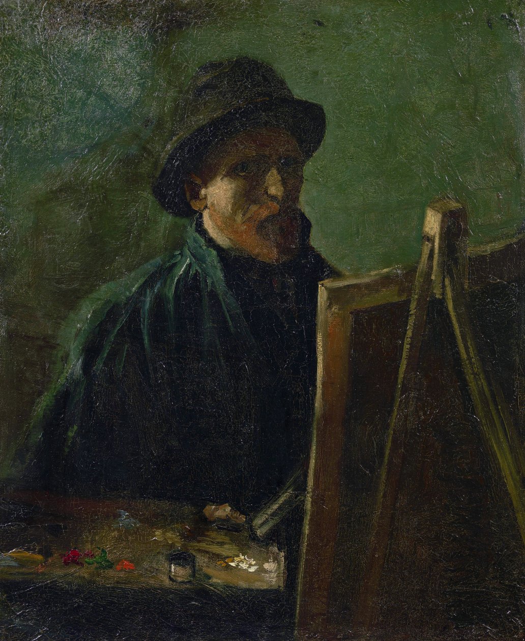 Autoportret w sztalugach par Gogh, Vincent, van (1853-1890). Olej na płótnie, format : 46,5x38,5 autorstwa Vincent van Gogh