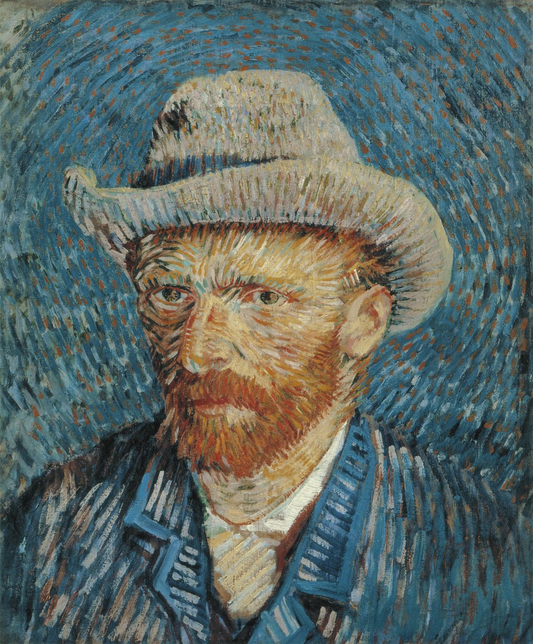 Autoportret z filcowym kapeluszem, 1887-88 autorstwa Vincent van Gogh
