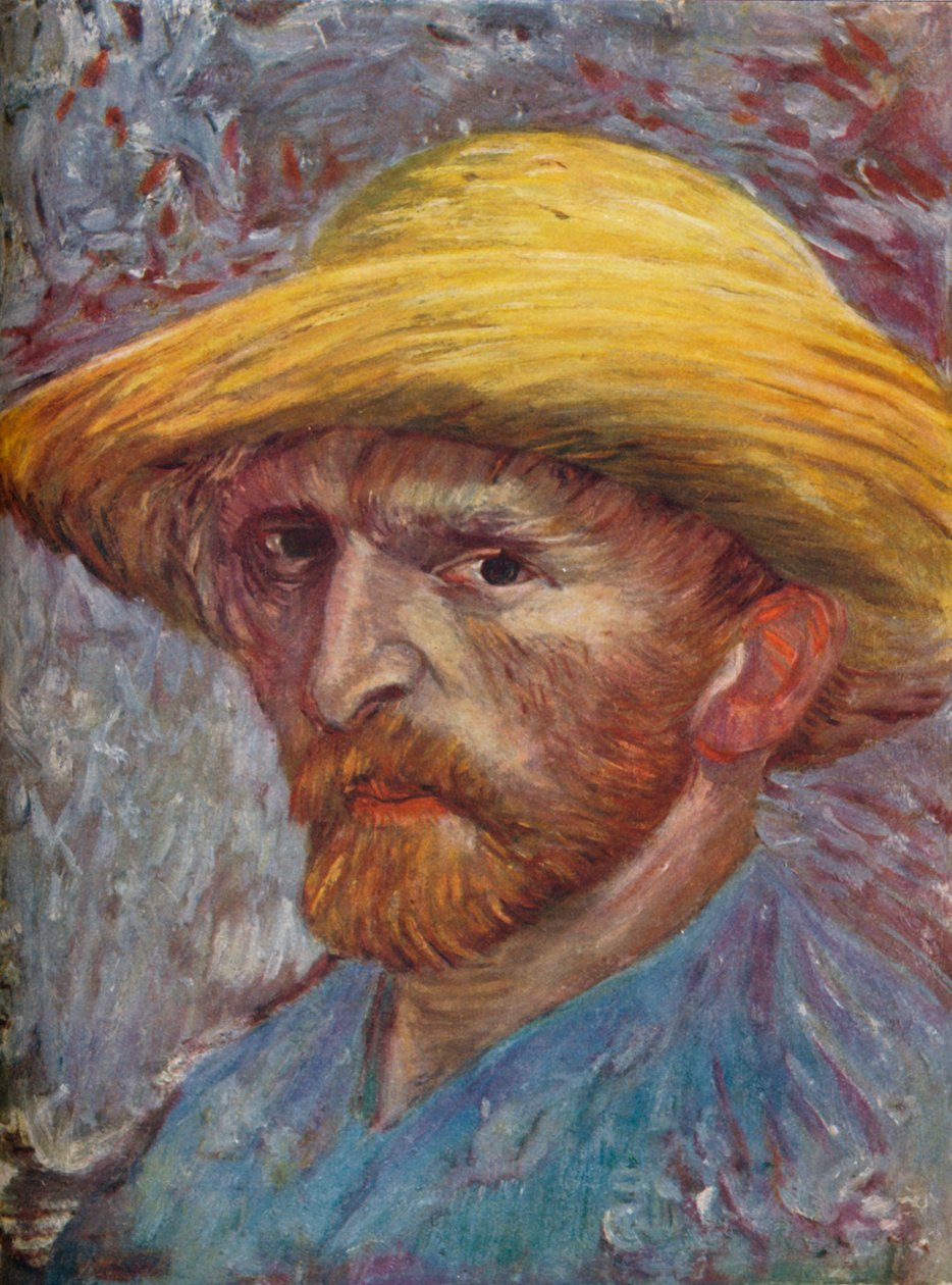 Autoportret w słomkowym kapeluszu, 1887 autorstwa Vincent van Gogh