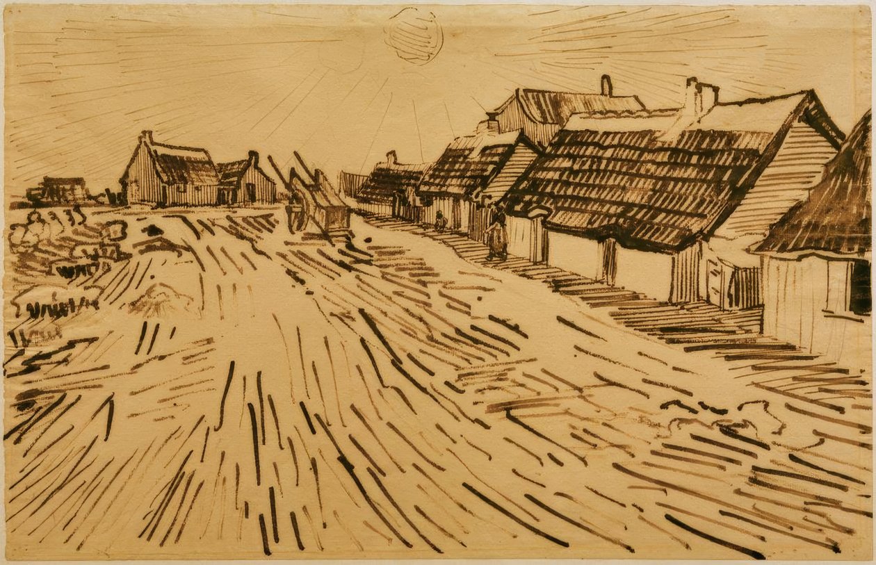 Słoneczne domy w Les Saintes-Maries-de-la-Mer autorstwa Vincent van Gogh