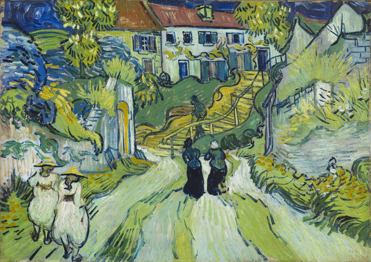 Schody w Auvers, lipiec 1890 (olej na płótnie) autorstwa Vincent van Gogh