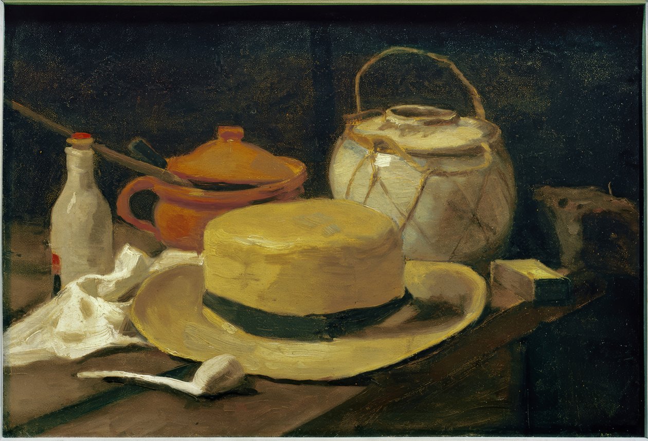 Martwa natura z żółtym słomkowym kapeluszem autorstwa Vincent van Gogh