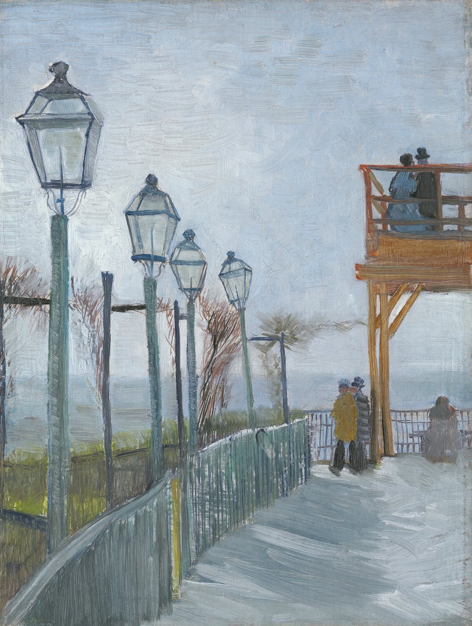 Taras i taras widokowy w Moulin de Blute-Fin, Montmartre autorstwa Vincent van Gogh