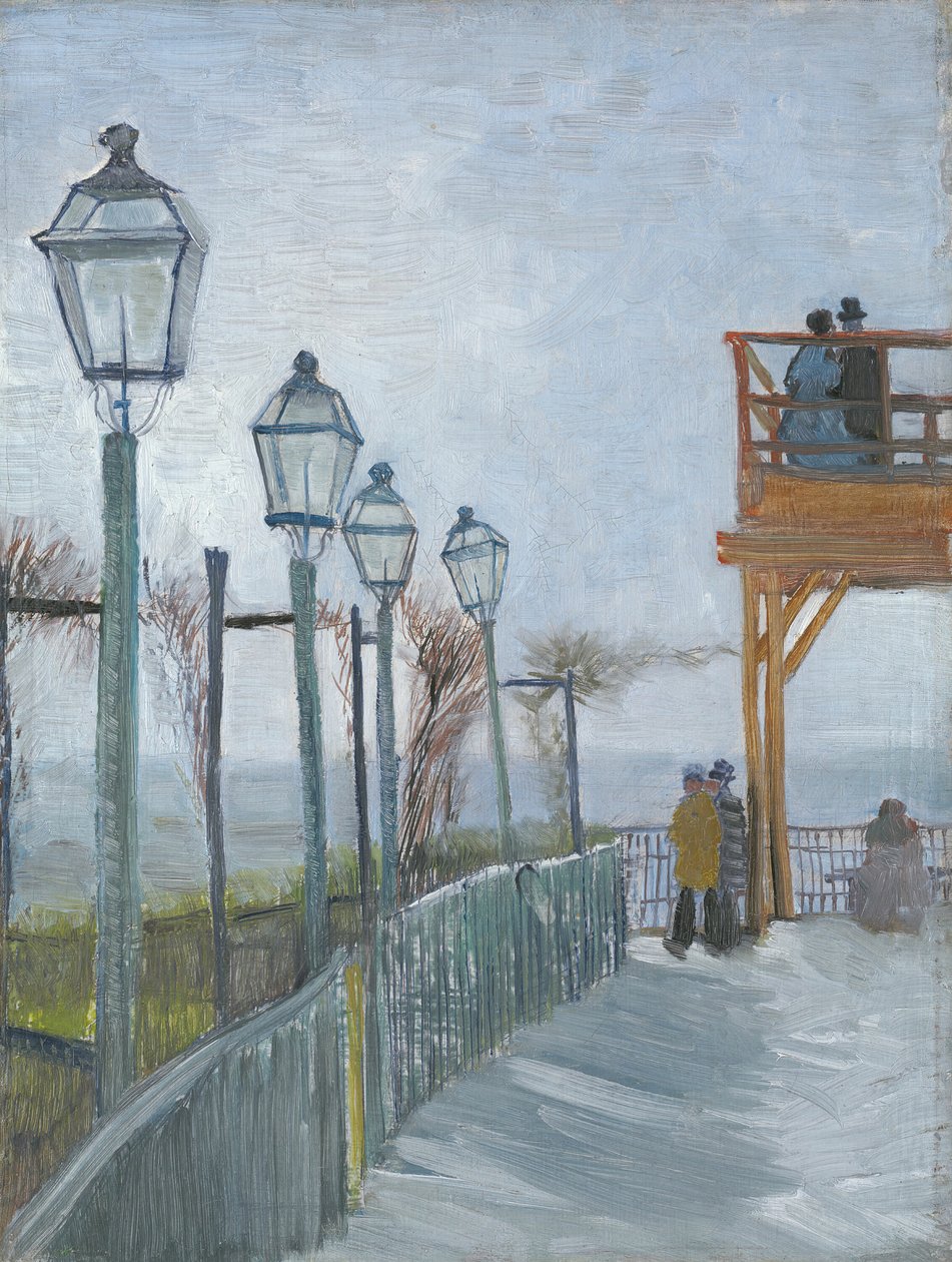 Taras i taras widokowy w Moulin de Blute-Fin, Montmartre, początek 1887 roku. autorstwa Vincent van Gogh