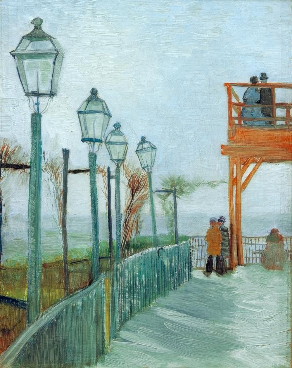 Taras i taras widokowy na Moulin de Blutefin, Mont autorstwa Vincent van Gogh