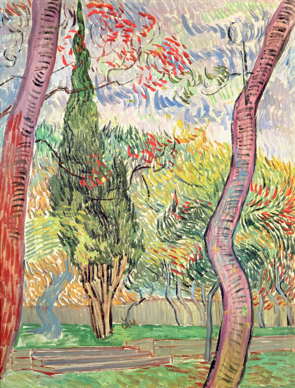 Ogród Szpitala św. Pawła, St. Remy, październik 1889 autorstwa Vincent van Gogh