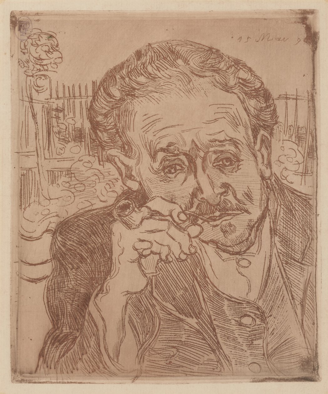 Człowiek z fajką: Portret doktora Gacheta autorstwa Vincent van Gogh
