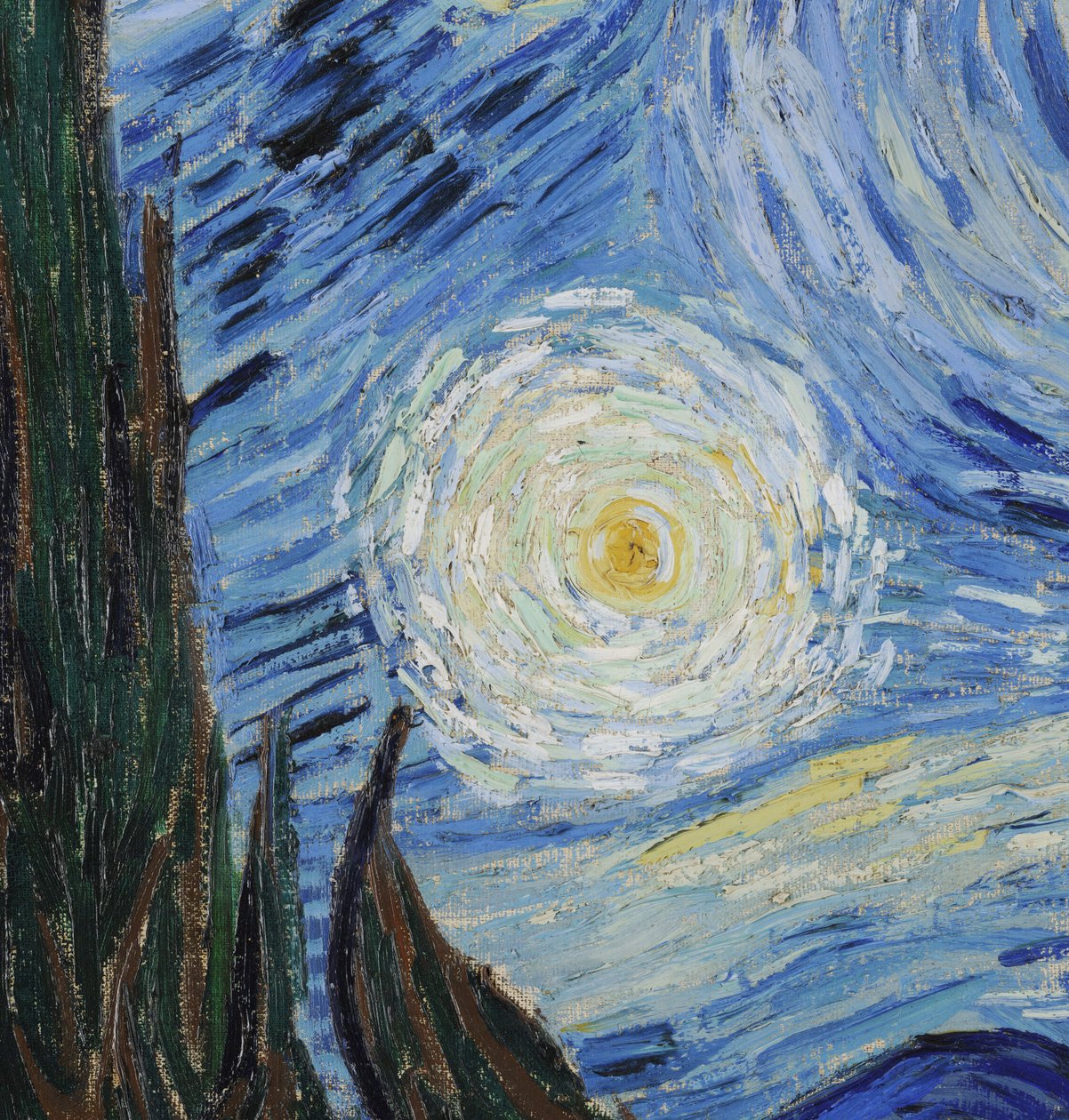 Gwiaździsta noc, czerwiec 1889 (olej na płótnie) (detal 702746) autorstwa Vincent van Gogh