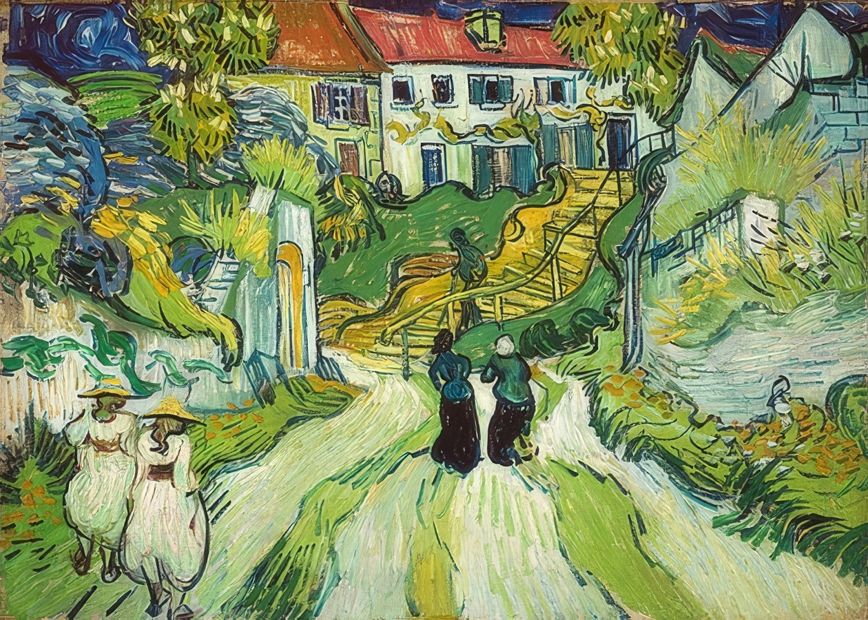 Schody w Auvers. 1890 autorstwa Vincent van Gogh