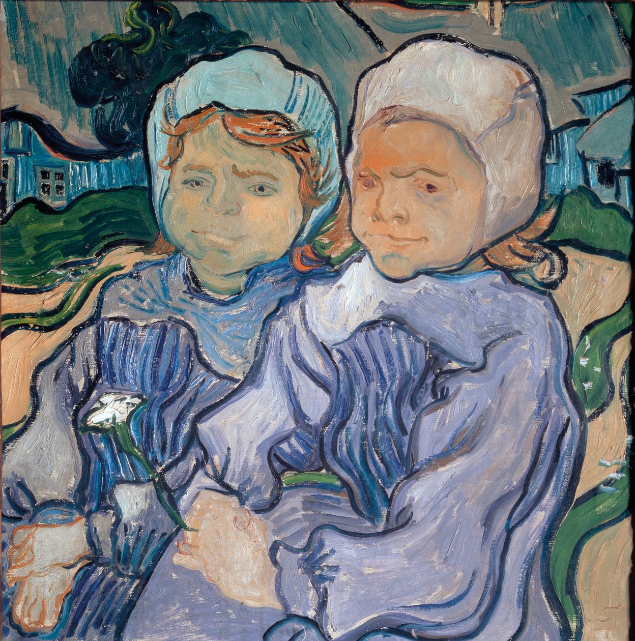 Dwie dziewczynki, czerwiec 1890 (olej na płótnie) autorstwa Vincent van Gogh