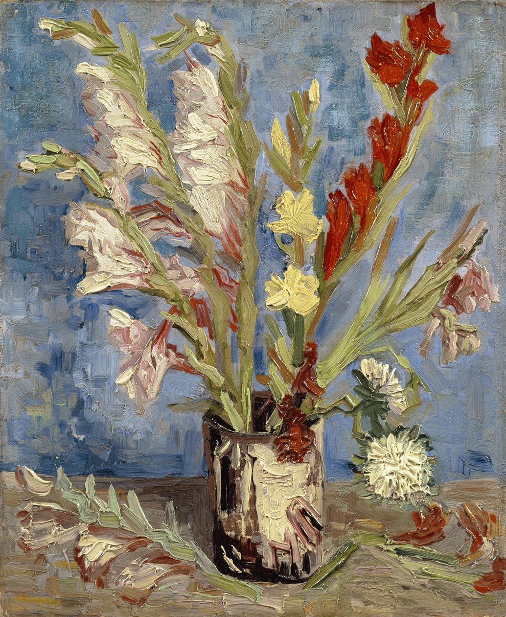 Wazon z mieczykami i asterami chińskimi autorstwa Vincent van Gogh