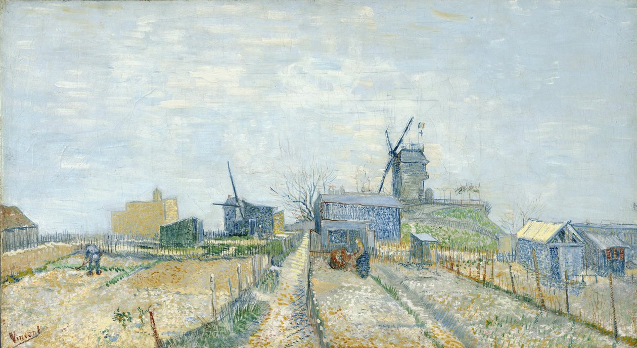 Ogrody warzywne i Moulin de Blute-Fin na Montmartre autorstwa Vincent van Gogh