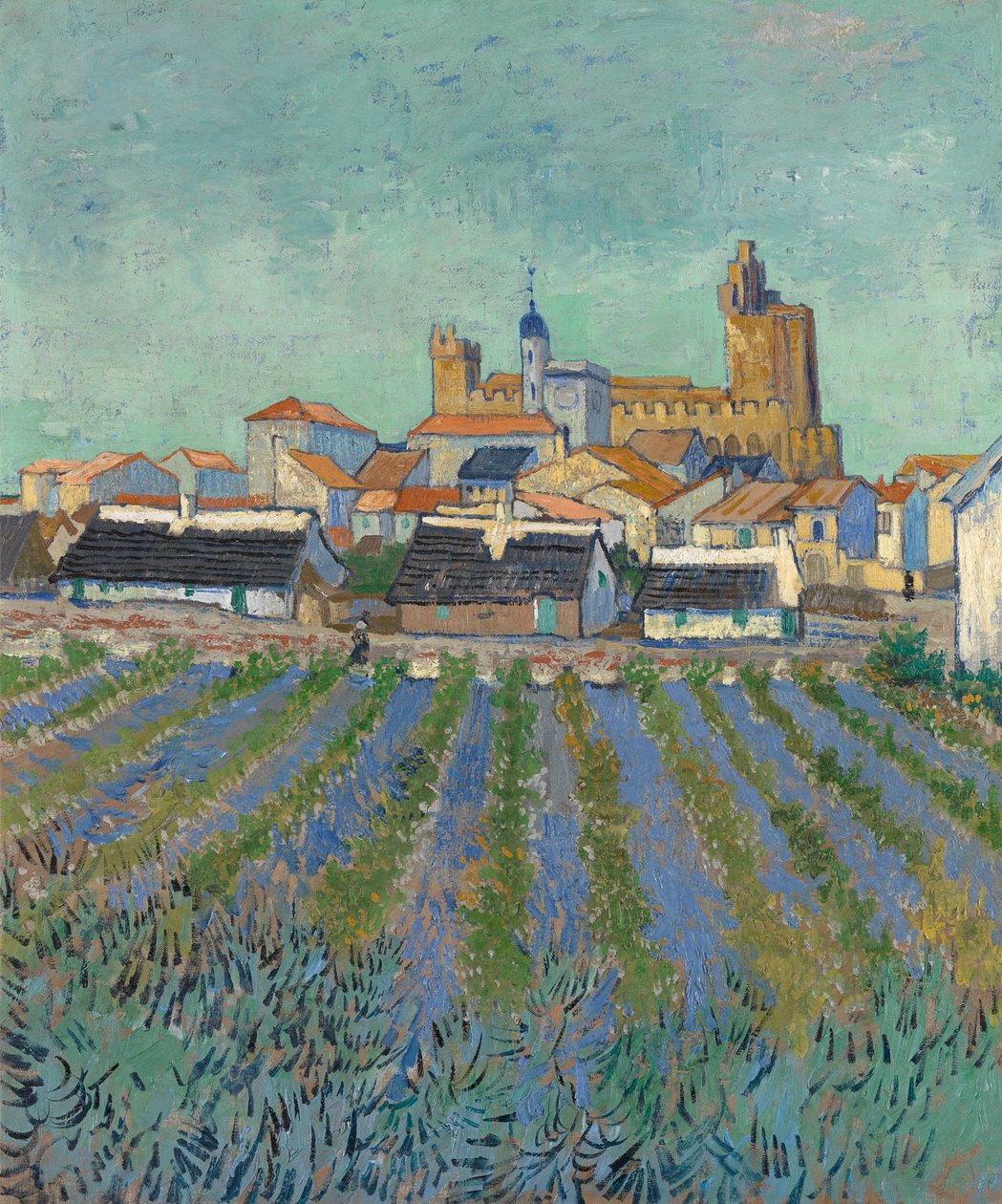 Widok na Saintes-Maries-de-la-Mer autorstwa Vincent van Gogh