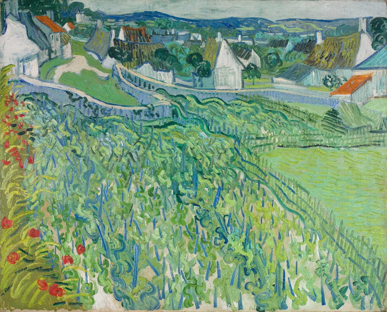 Winnice w Auvers, czerwiec 1890 (olej na płótnie) autorstwa Vincent van Gogh