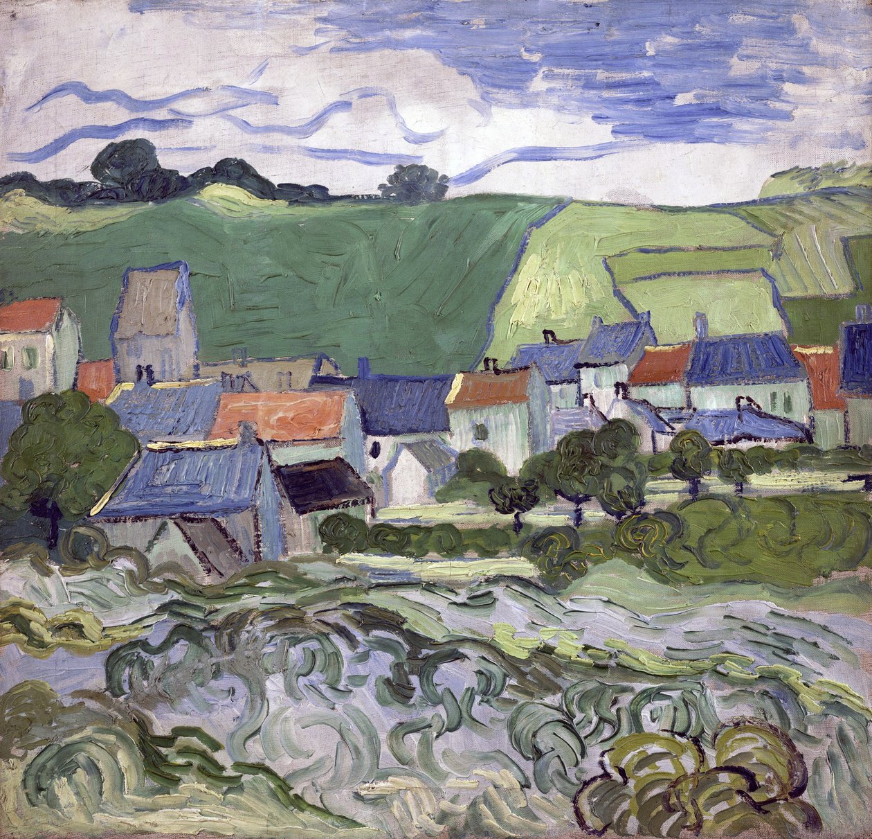 Widok Auvers sur Oise (Auvers-sur-Oise) (Francja) - Obraz Vincenta van Gogha (1853-1890), olej na płótnie autorstwa Vincent van Gogh
