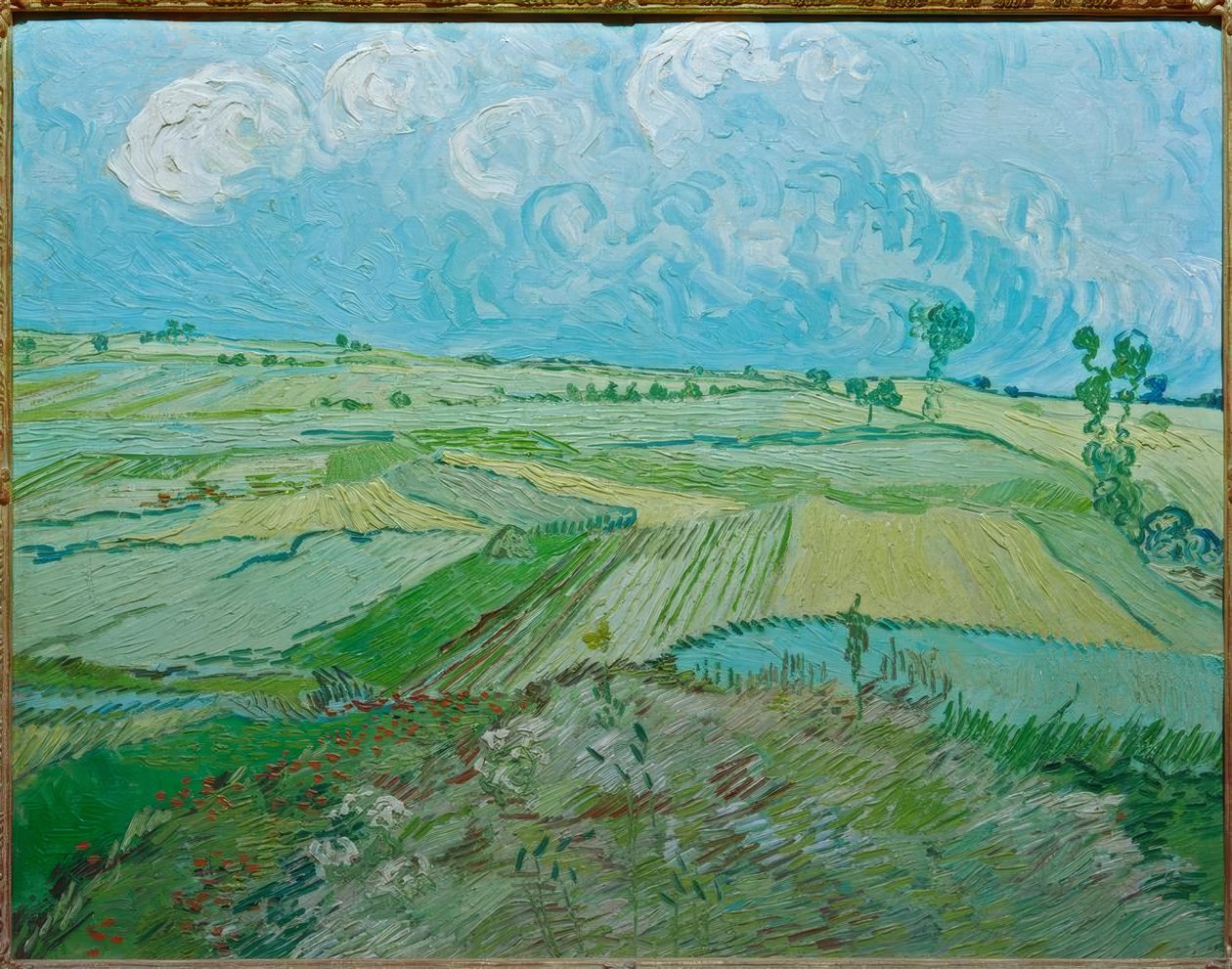 Pola pszenicy w Auvers z chmurami deszczowymi autorstwa Vincent van Gogh