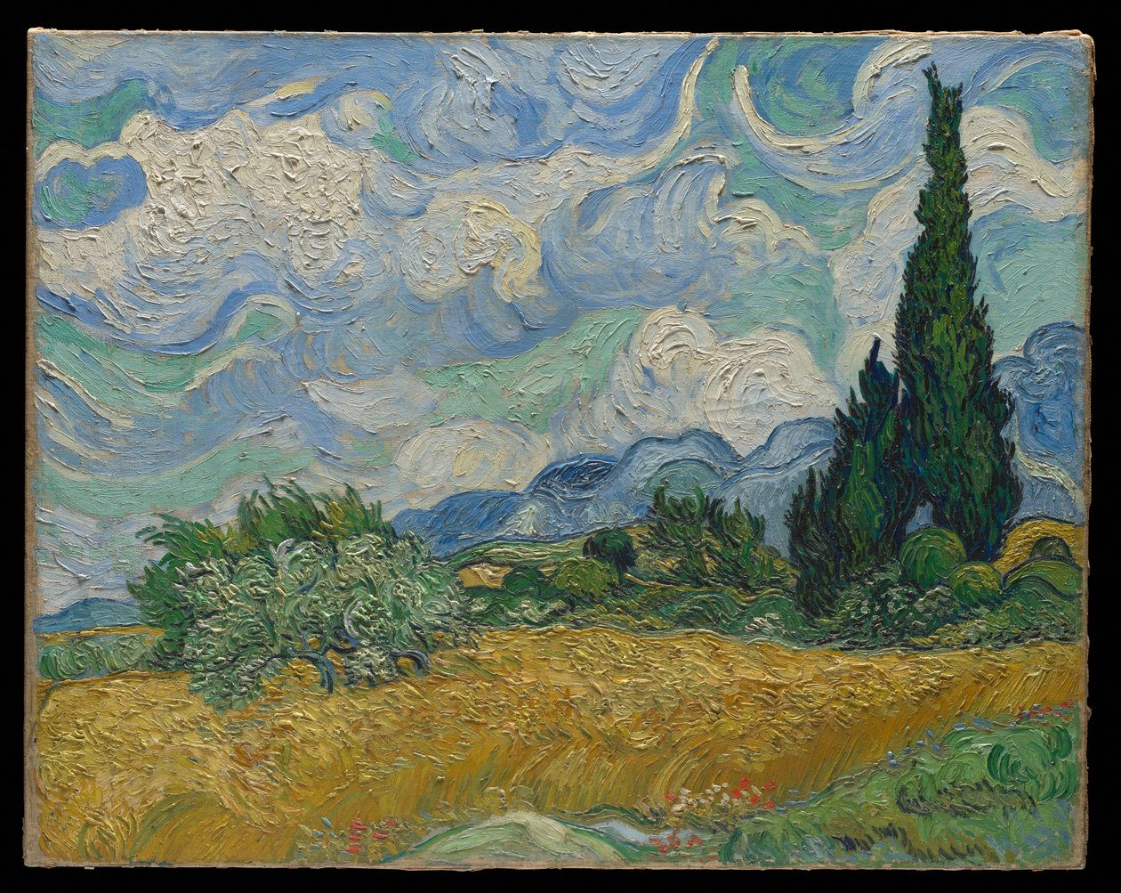 Pole pszenicy z cyprysami autorstwa Vincent van Gogh