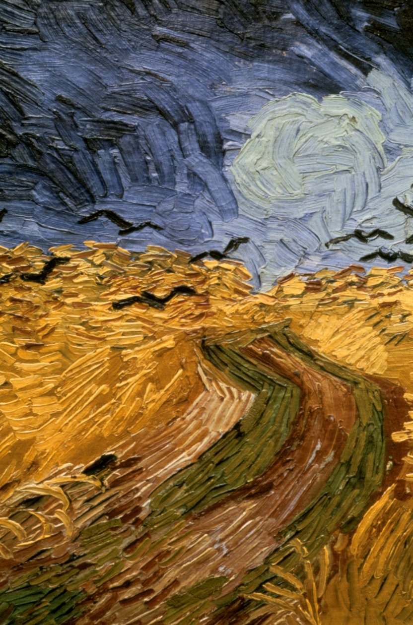 Pole pszenicy z wronami, szczegół 1890. autorstwa Vincent van Gogh