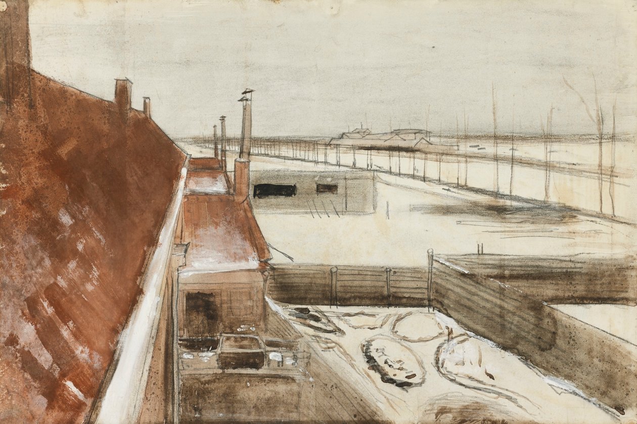 Widok z okna pracowni Vincents zimą II (1883) autorstwa Vincent van Gogh