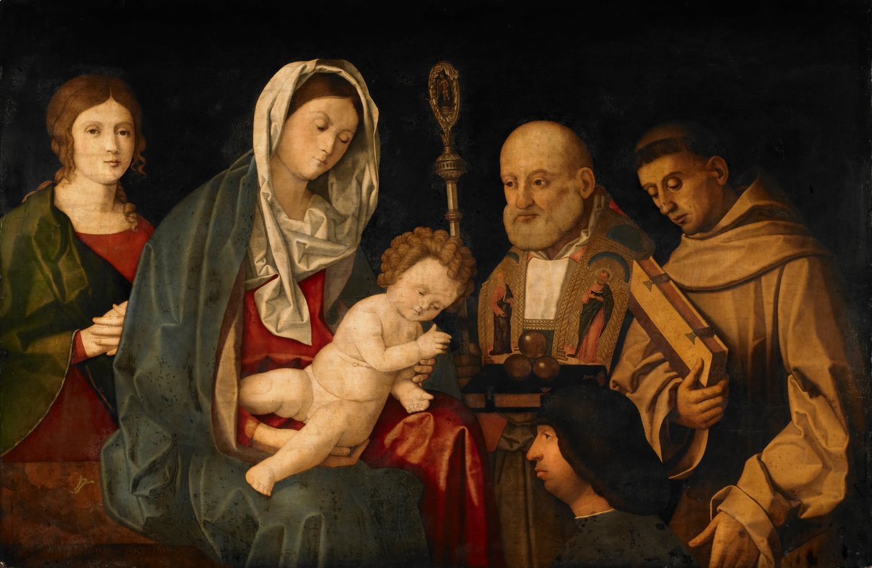 Dziewica z Dzieciątkiem ze świętymi i Dawcą autorstwa Vincenzo di Biagio Catena