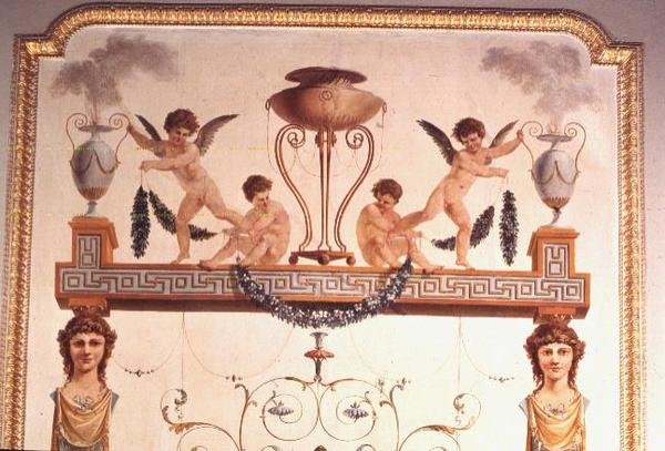 Fragment ściany Pompejańskiej Sali Muzycznej, 1777-80 autorstwa Vincenzo Valdre