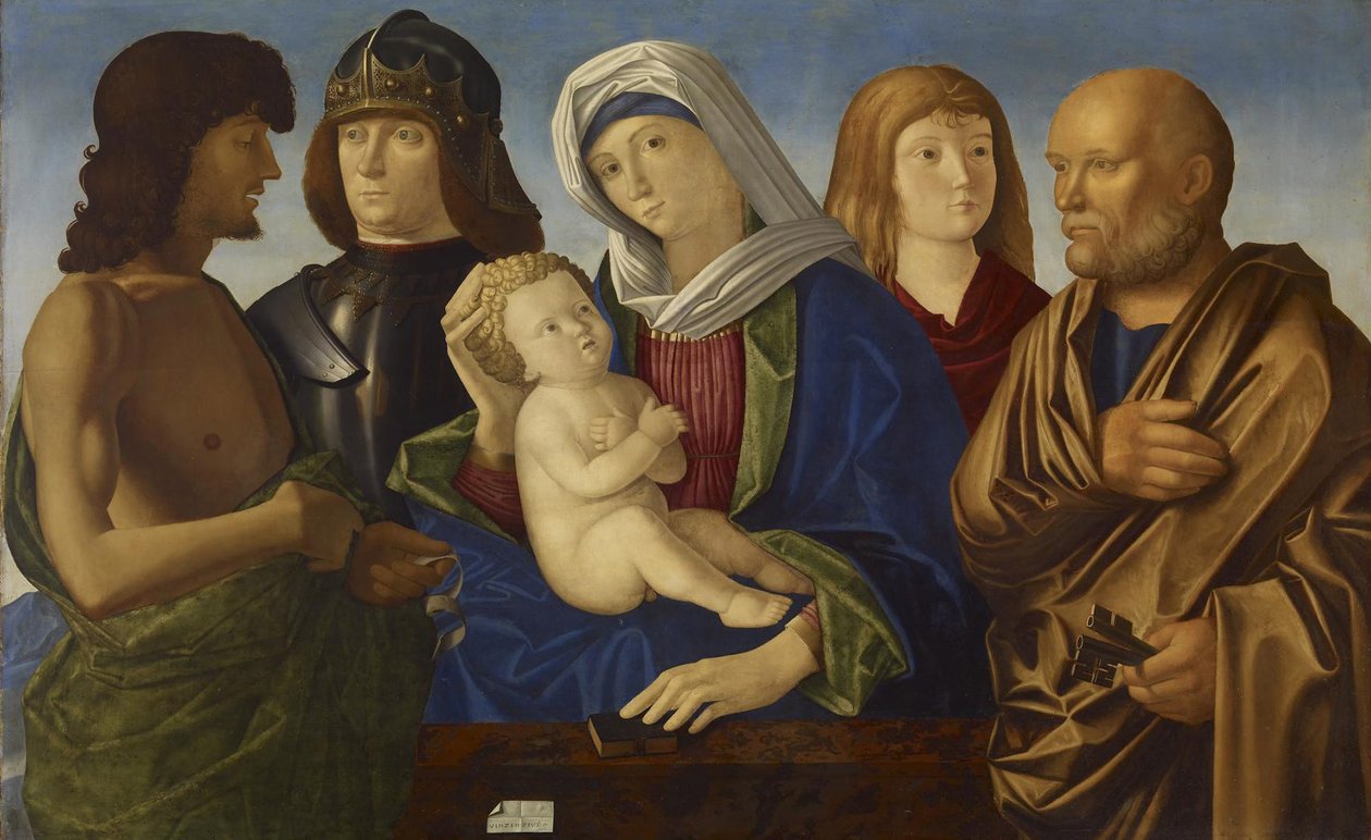 Madonna z Dzieciątkiem i Czterema Świętymi, ok. 1500 (malowanie na desce) autorstwa Vincenzo di Biagio Catena