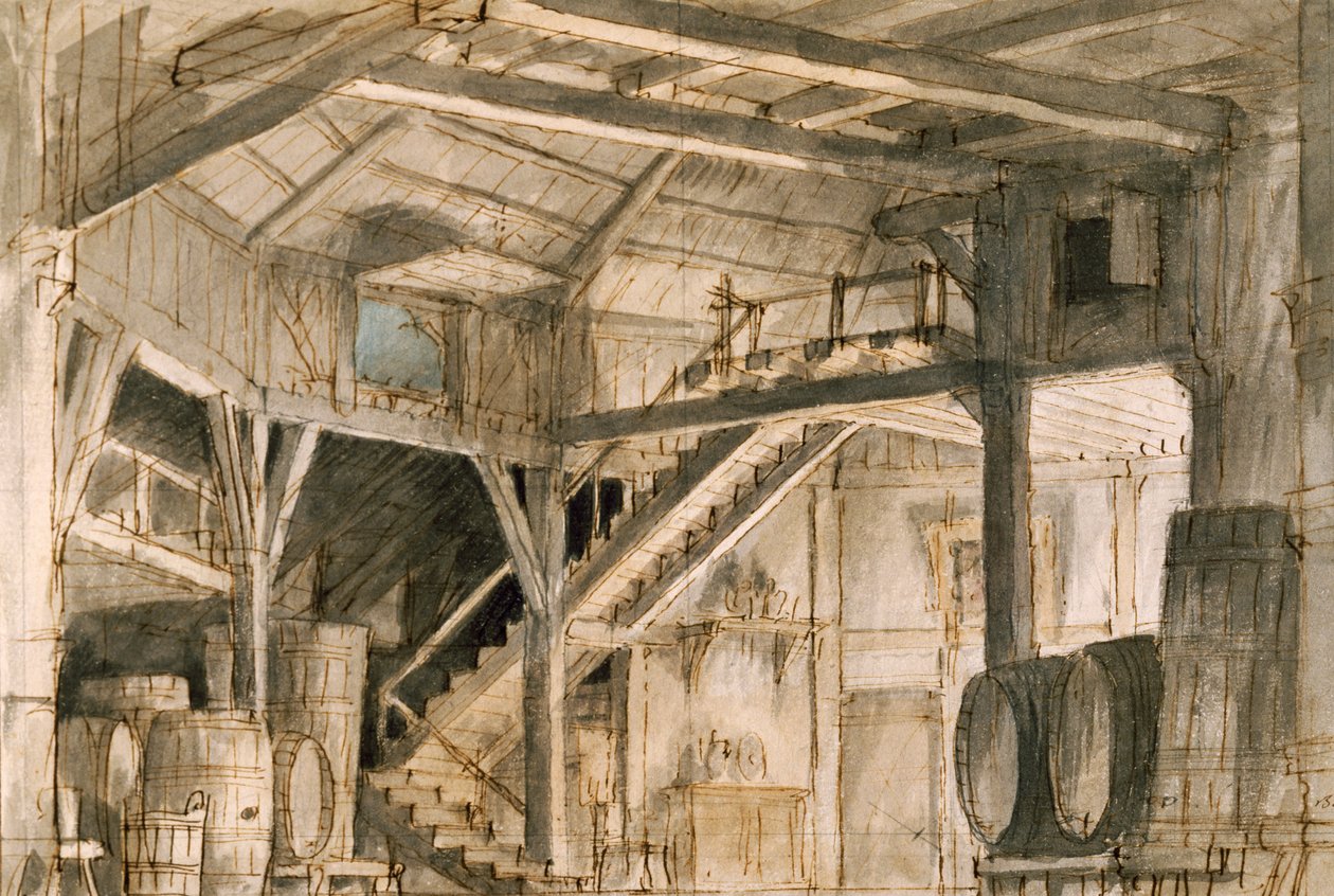 Scenografia: Francesco Bagnara do opery „Norma” Vincenzo Belliniego (1801-1835), wystawionej w teatrze La Fenice w Wenecji autorstwa Vincenzo Bellini
