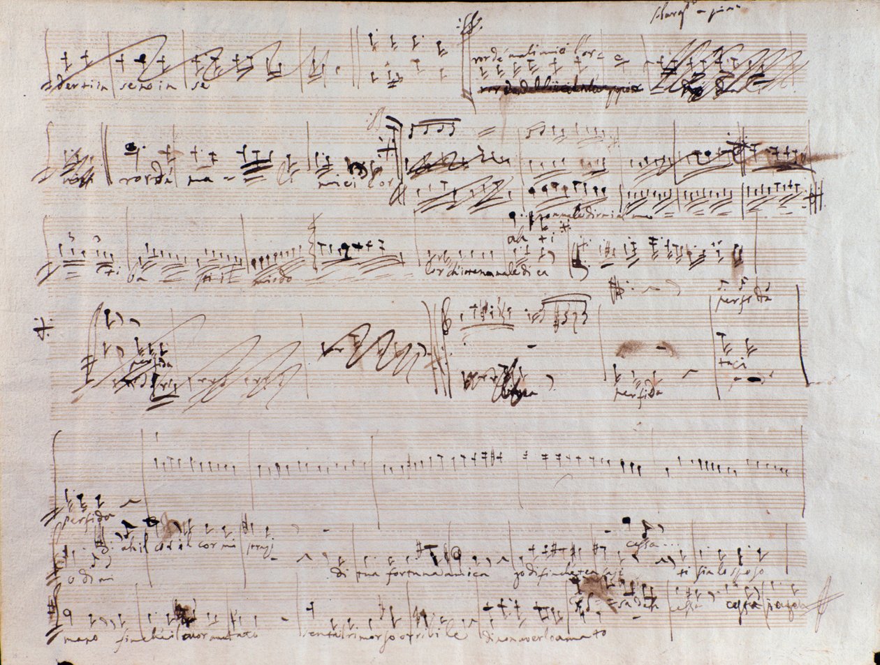 Strona z nutami do Pirat, opera Vincenzo Bellini autorstwa Vincenzo Bellini