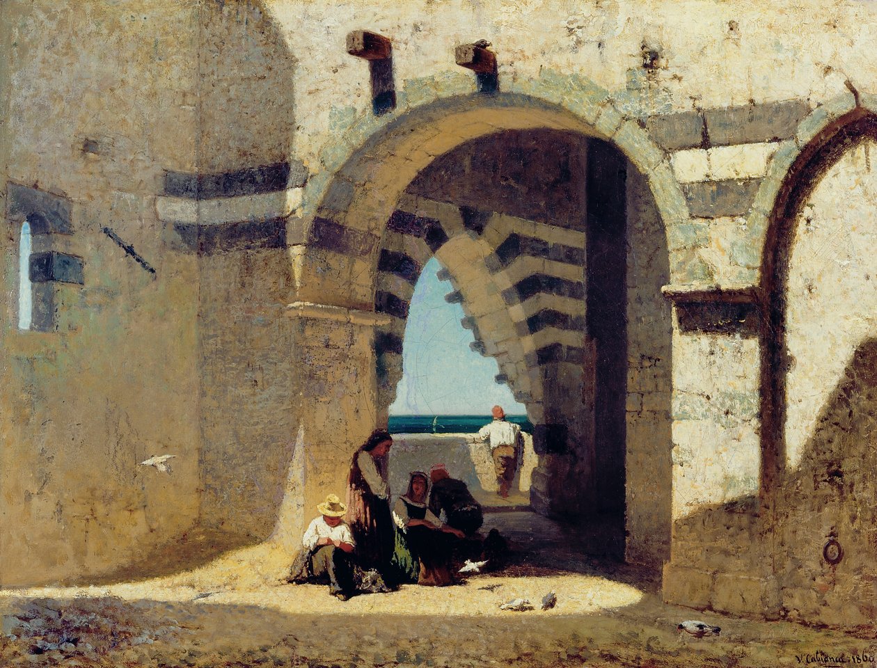 Pozostałości kościoła San Pietro w Portovenere autorstwa Vincenzo Cabianca