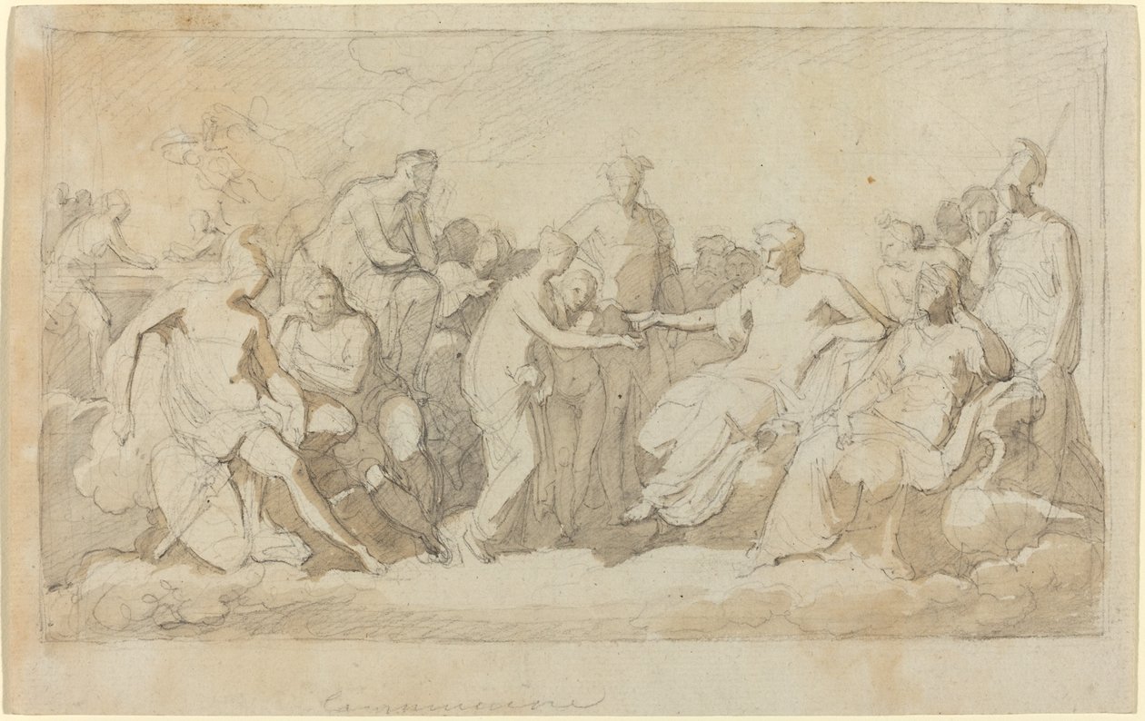 Psyche odebrana na górze Olimp autorstwa Vincenzo Camuccini