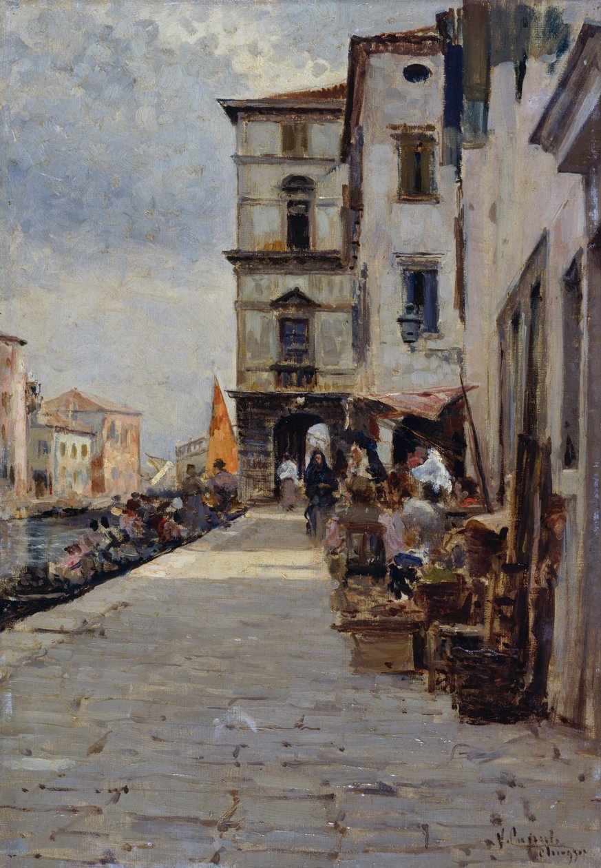 Rynek w Chioggia autorstwa Vincenzo Caprile