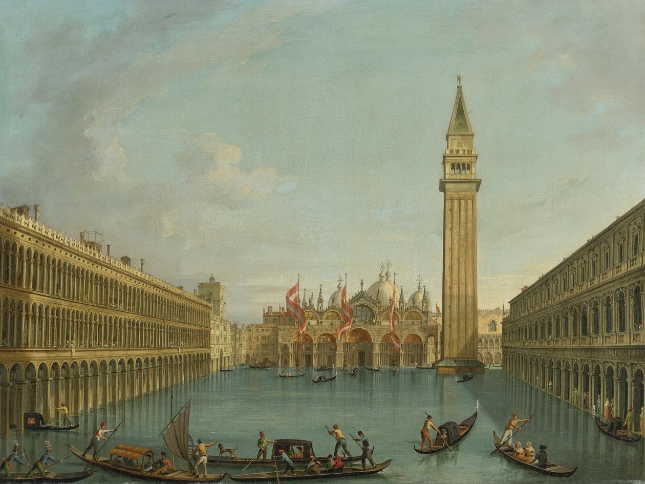 Widok na zalany Piazza San Marco autorstwa Vincenzo Chilone