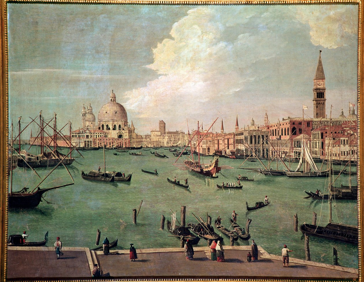 Widok na basen św. Marka, Wenecja, z bazyliką Santa Maria della Salute w tle Obraz Vincenzo Chilone (1758-1839) Dim 100x135 cm Wenecja, Museo Correr, n 151 autorstwa Vincenzo Chilone