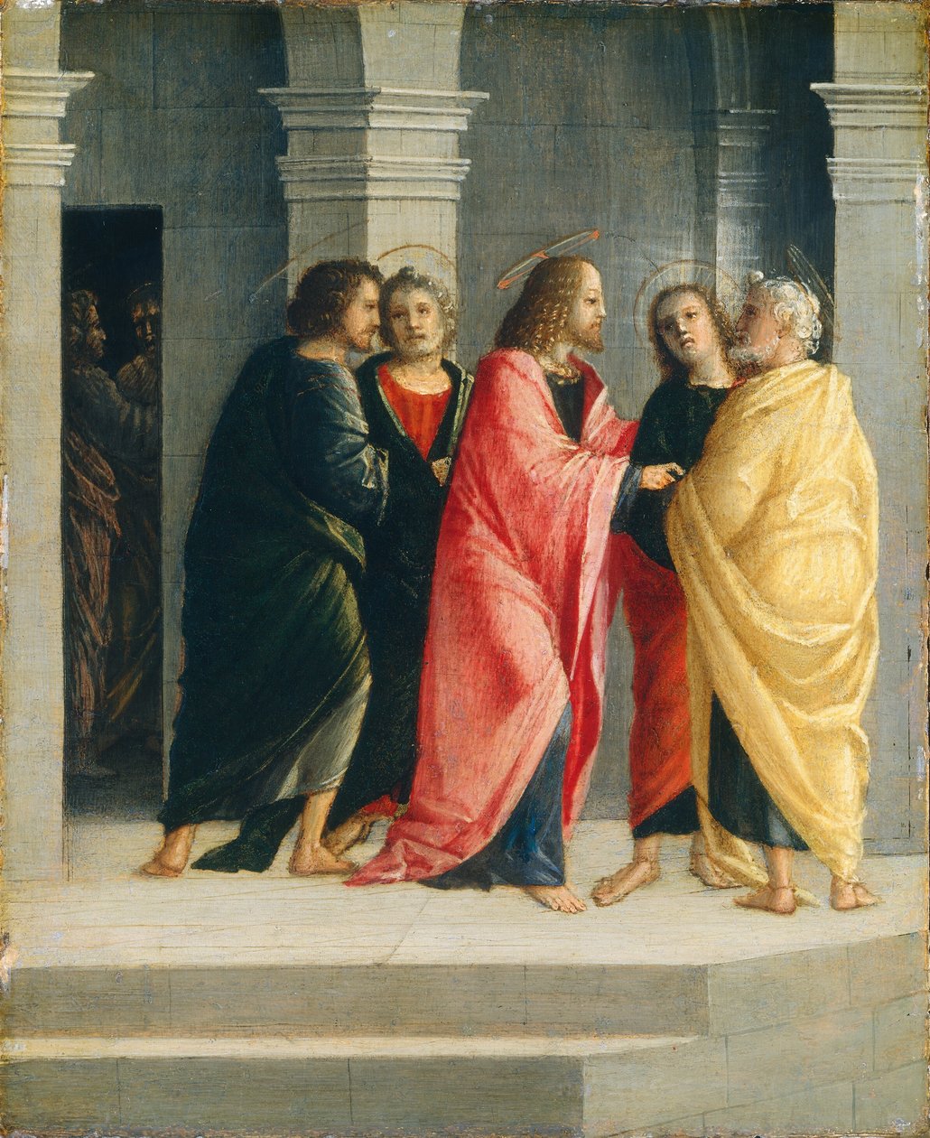 Chrystus poucza Piotra i Jana, aby przygotowali się na Paschę autorstwa Vincenzo Civerchio